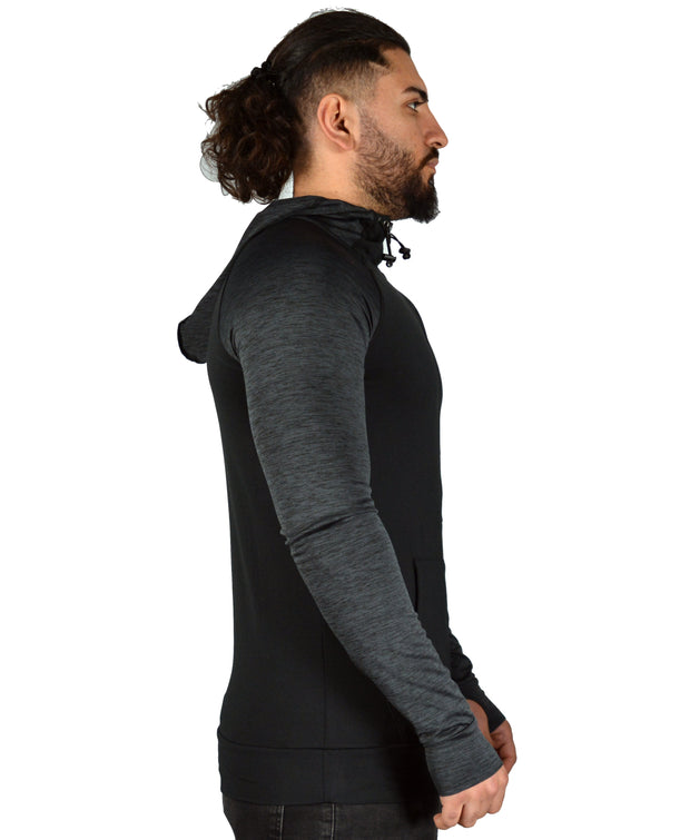 Mens Two tone OG1 sports lycra light Black hooded back