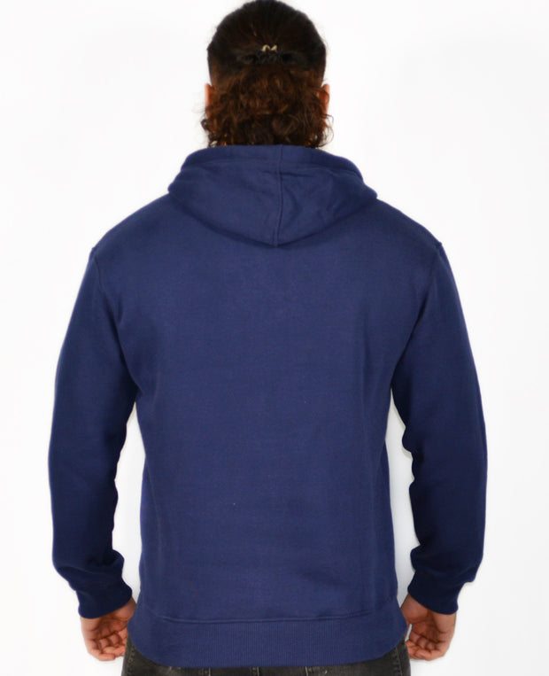 Mens O.G. Symbol Blue Zipped Hooded Top