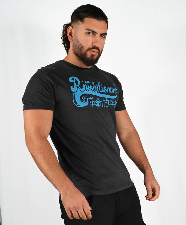 Mens Black / Blue I Am Revolutionary T Shirt