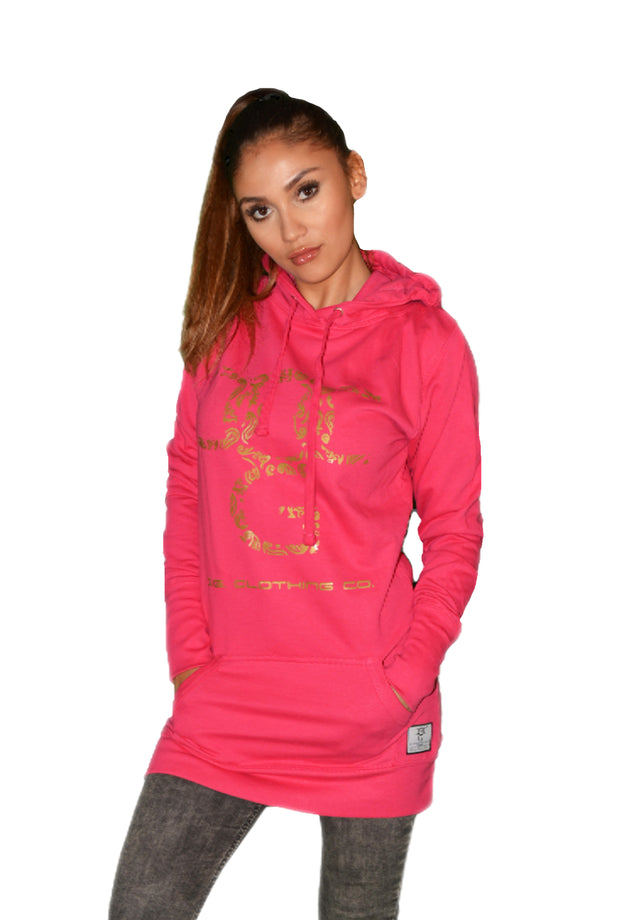 Womens Pink/Gold OG Paisley Hooded Top