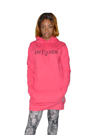 Womens Pink/Black Empower Hooded Top