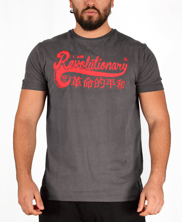 Mens Dark Grey/Red I Am Revolutionary T Shirt
