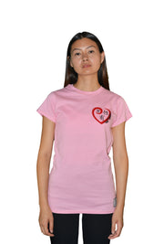 Womens Pink/Red/Black Heart T Shirt