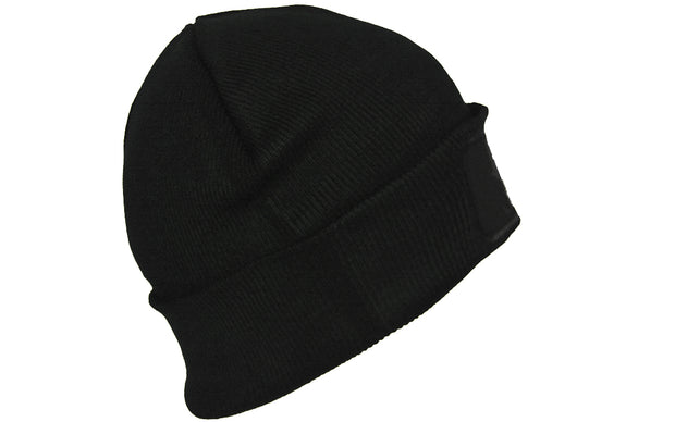 Black turn up beanie, with official patch