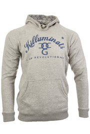 Mens Killuminati Heather Grey / Blue Print Pullover Hooded Top