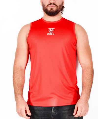 Mens O.G 1 Sports Red Fit Tank Vest Top